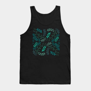 Green Leaf Pattern Tank Top